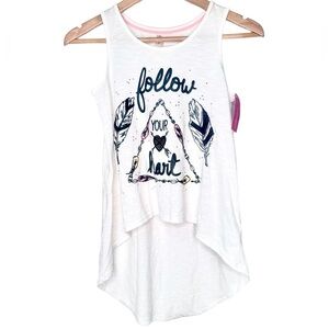 Follow Your Heart Hi Low Tank Top Size Large. NWT